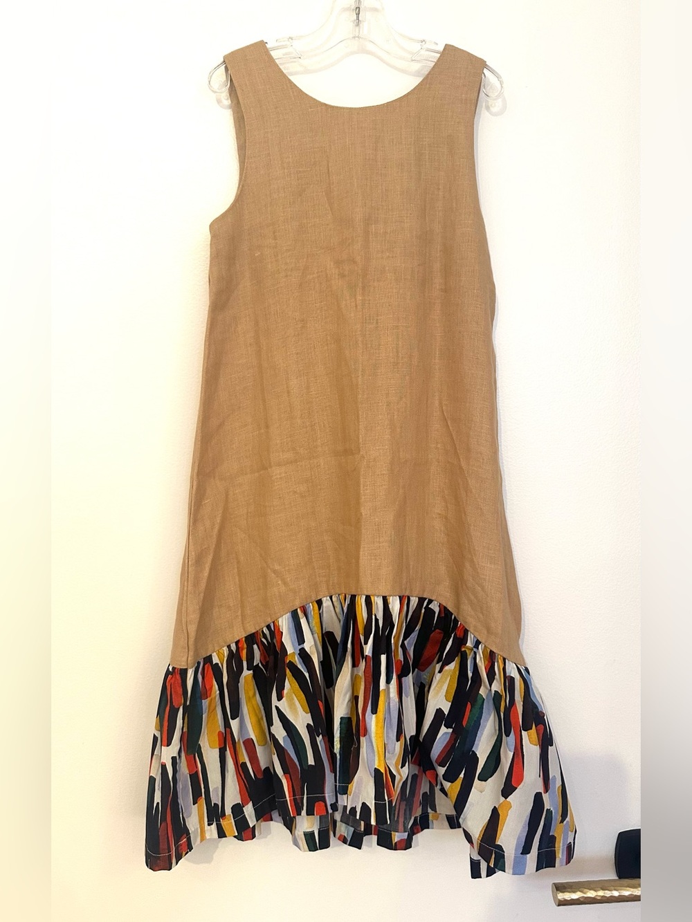 Motoreta Girls Beige and Multicolor Sleeveless Dress Size 6-7 yrs. NWT